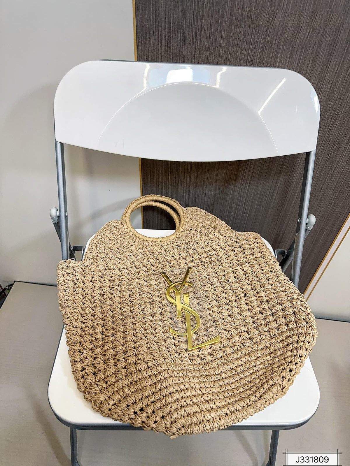 YSL SAINT LAURENT Summer Raffia Tote Bag 41x37cm