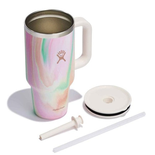 Hydro Flask 32 Oz Travel Tumbler with Handle, Lid and Straw - Insulated Stainless Steel in 32 Oz Sugar Crush