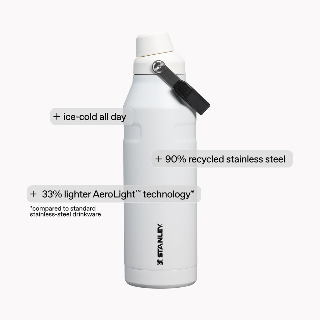 Stanley IceFlow Fast Flow Water Bottle 24 oz | Angled Spout Lid | Lightweight and Leakproof for Travel and Sports | Insulated Stainless Steel | BPA-Free | Rose Quartz