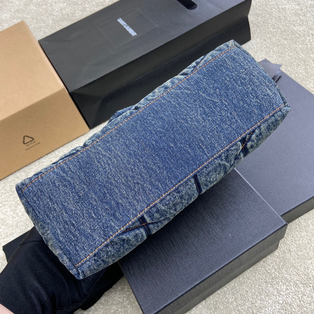 YSL Puffer Denim Bag - 29¡Á17¡Á11cm