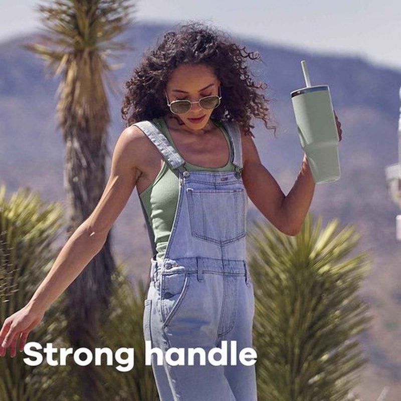 Hydro Flask 32 Oz Travel Tumbler with Handle, Lid and Straw - Insulated Stainless Steel in 32 Oz Sugar Crush