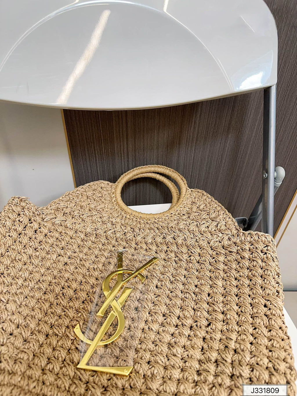 YSL SAINT LAURENT Summer Raffia Tote Bag 41x37cm