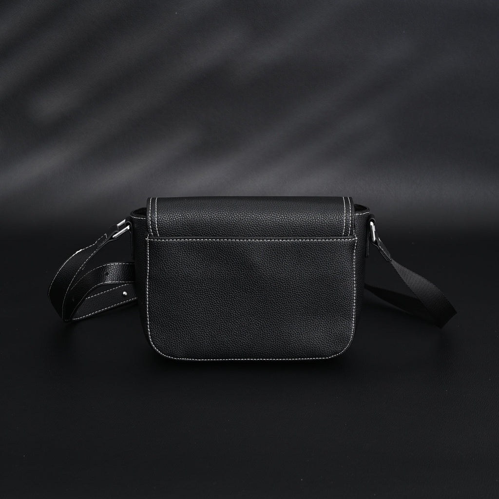 Dior Saddle Crossbody Bag – Black Grained Calfskin with Silver-Tone Hardware