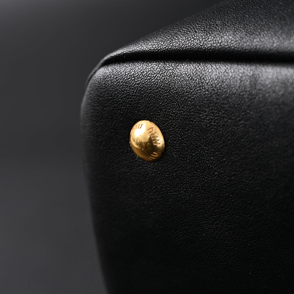 Miu Miu Leather Tote Bag – Classic Black
