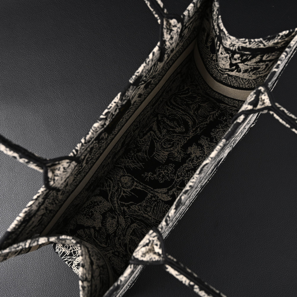 Dior Book Tote Bag – Black Toile de Jouy Embroidery