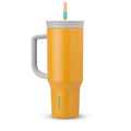 Owala 40 oz Stainless Steel Travel Tumbler with Spill-Resistant Lid – Triple-Layer Insulation, Carry Handle, Orange